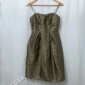Women’s Jim HJelm Occasions Spaghetti Strap Dress Size 8 Metallic Brown EUC